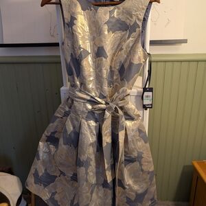 Tommy Hilfiger Gold and Gray Floral Mini Dress